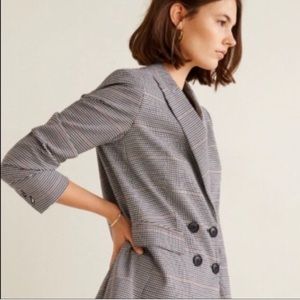 Mango plaid check houndstooth blazer, NWT